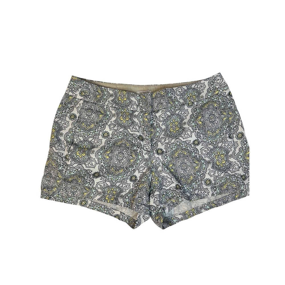J.Crew‎ Paisley Blue Yellow Print Shorts Casual Everyday Summer Womens 0